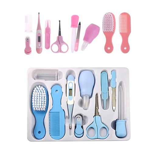 10pcs/Slot Baby Health Care Set Portable Kids Safety Care Newborn Tool Baby Grooming Thermometer Feeding Device Cutter Nail Kits